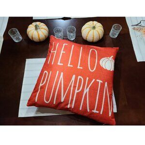 Pumpkin Decorative Pillow Cover Case Farmhouse Cottage Thanksgiving Fall Decor